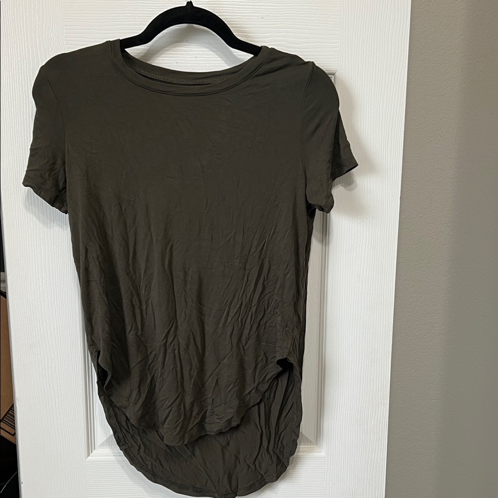 Halogen Olive Green Short-Sleeve Crewneck Top